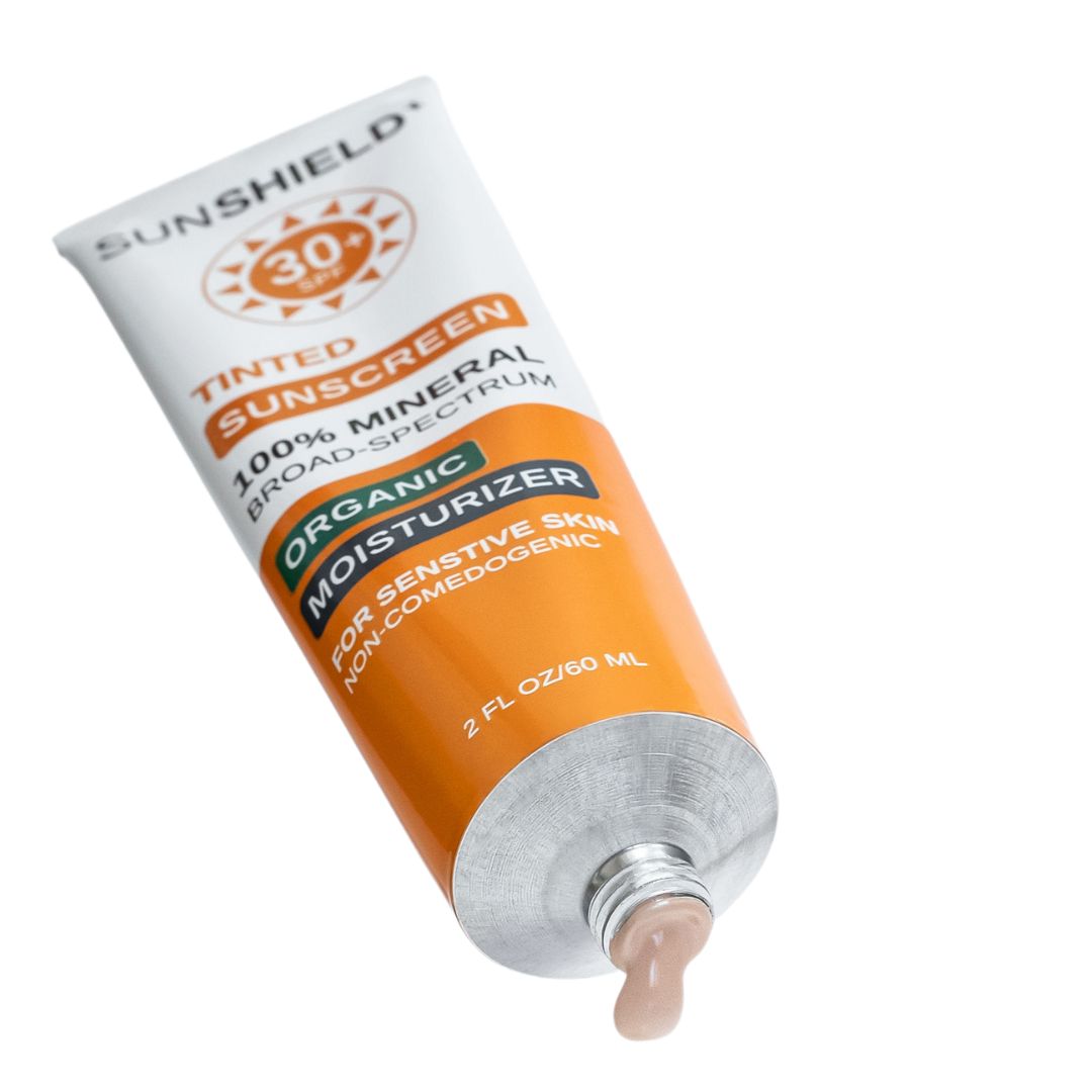 Organic Tinted Face Moisturizer + SPF 30 β 9 Ingredients β No White Cast β Daily Mineral Protection β 2 oz