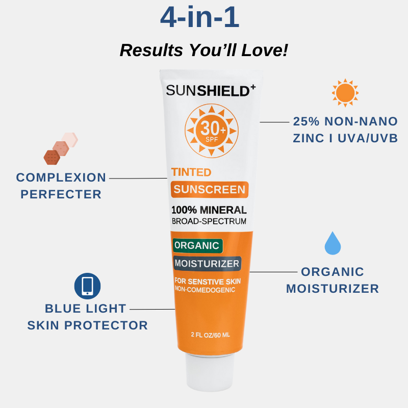 Organic Tinted Face Sunscreen SPF 30+ Moisturizer