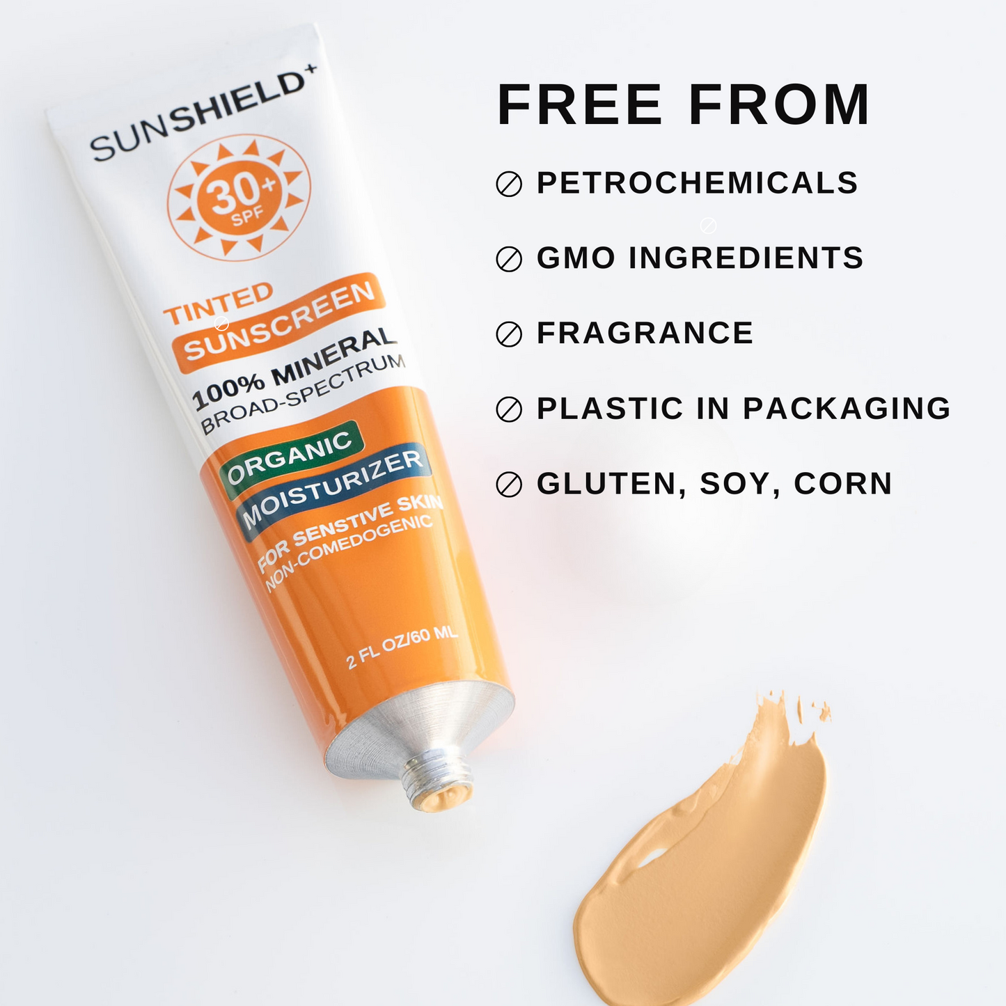 Organic Tinted Face Sunscreen SPF 30+ Moisturizer